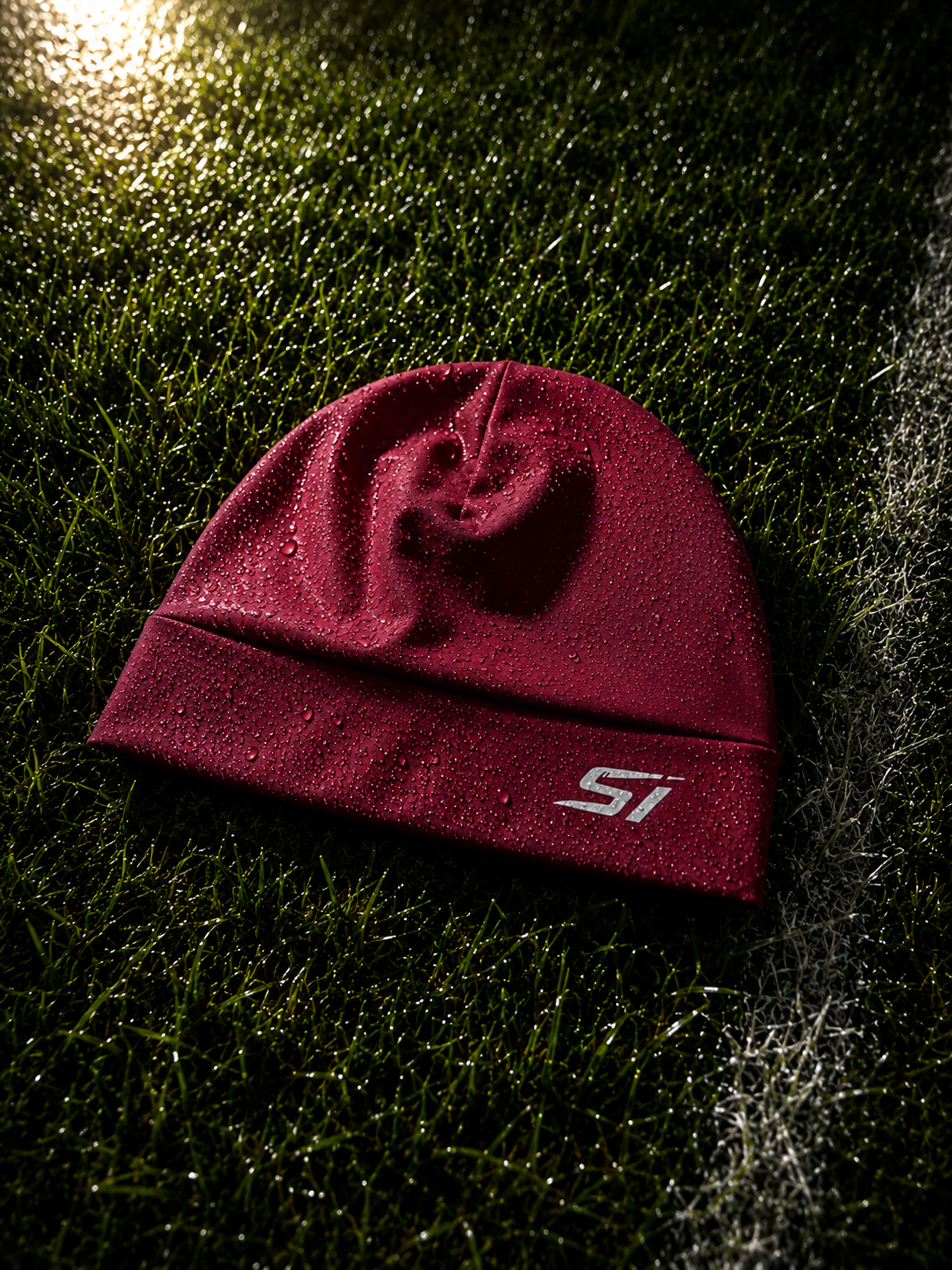 The Skully Style II beanie worn — left-side SI logo, athletic fit — Stefan Ilic Store