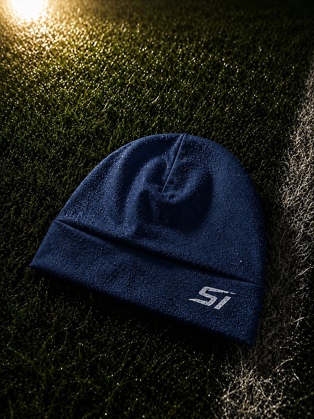 The Skully Style II beanie lifestyle — left-side SI logo — Stefan Ilic Store